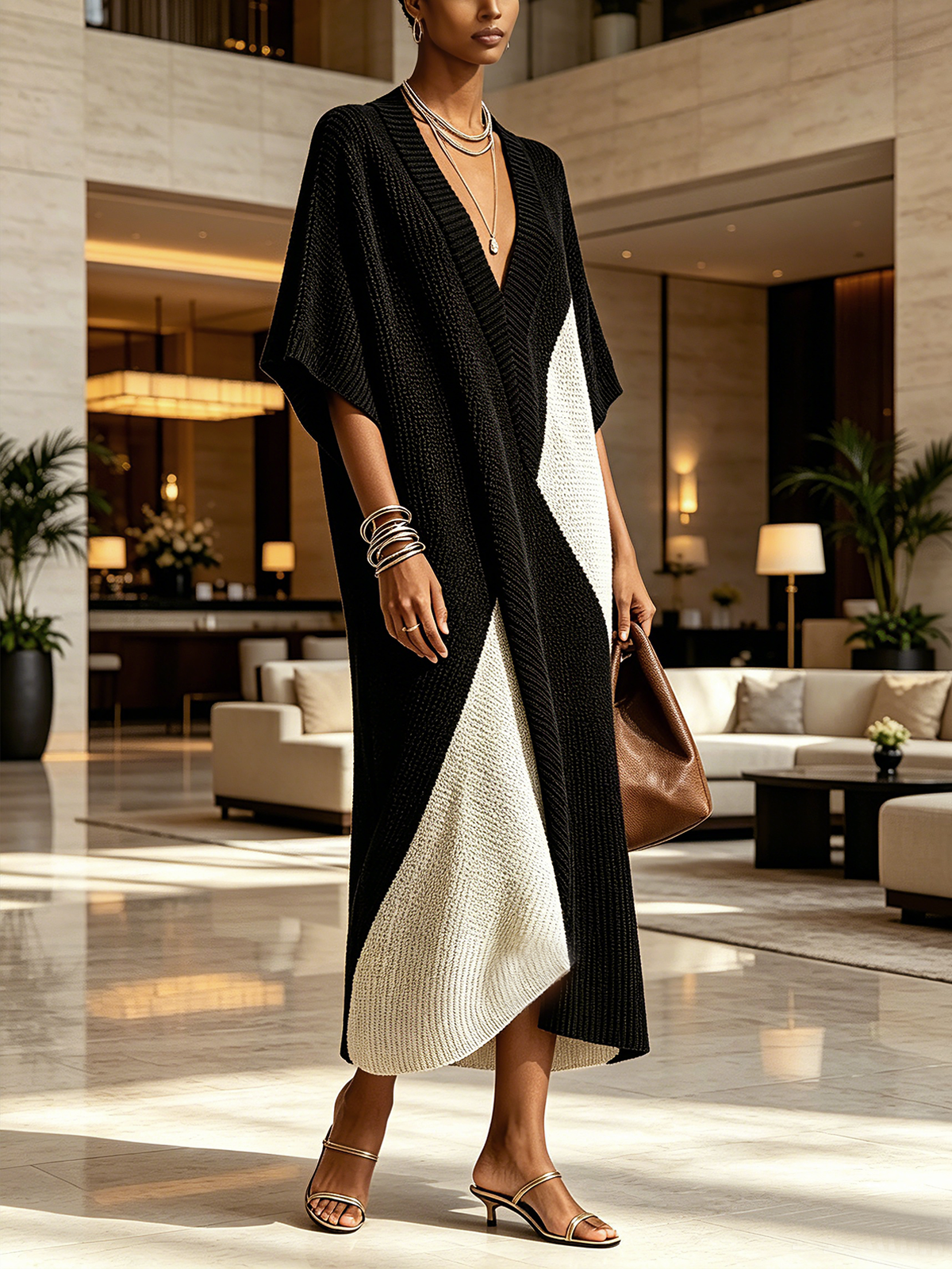 Vera - Vestido Ébano Marfil