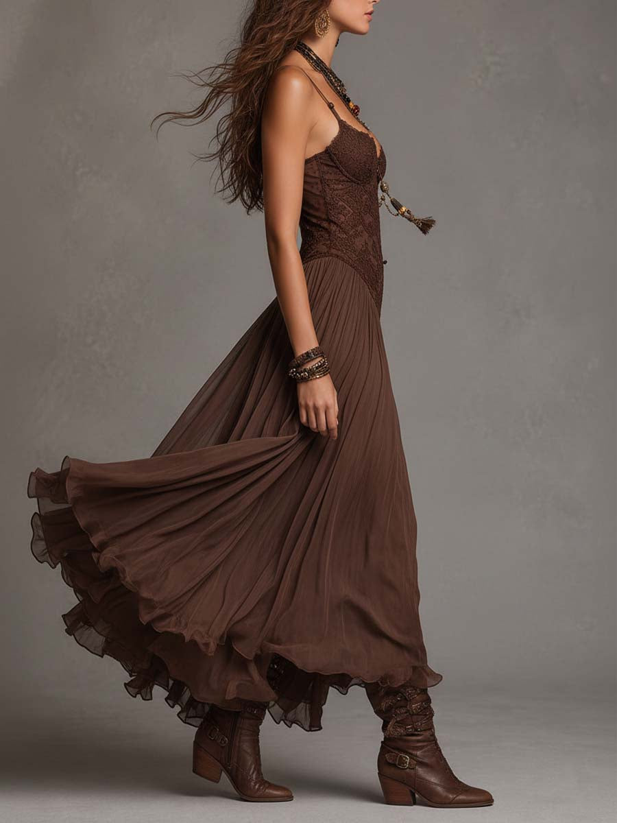 Aveline - Vestido Cacao Romance