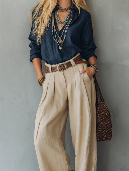 Aitana | Conjunto Elegante con Cinturón y Pantalón Sastre