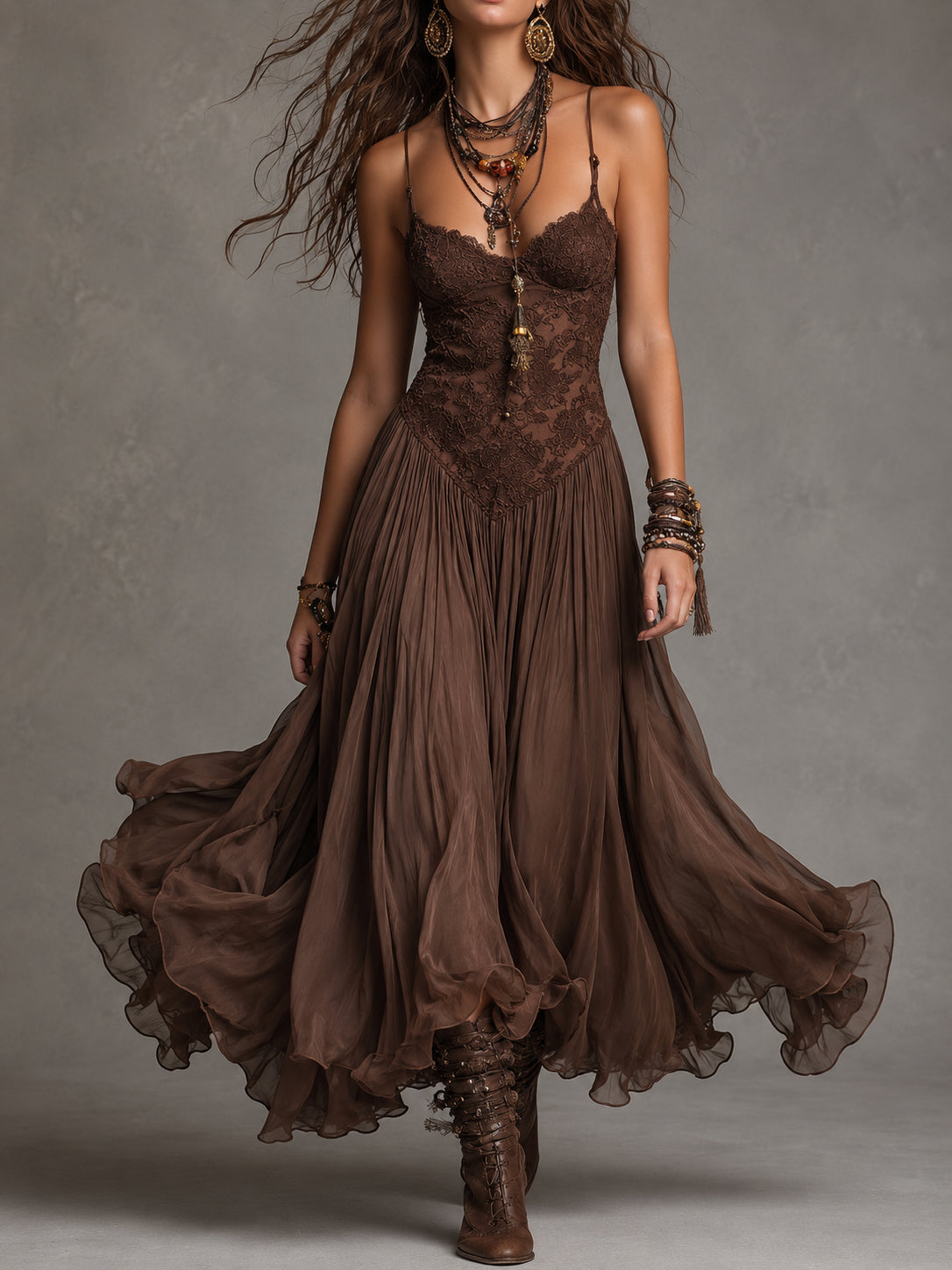 Aveline - Vestido Cacao Romance