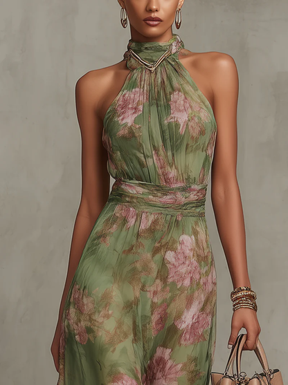 Aria - Vestido maxi botánico de elegancia natural