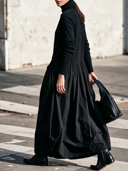Ophélie - Robe Longue à Col Montant