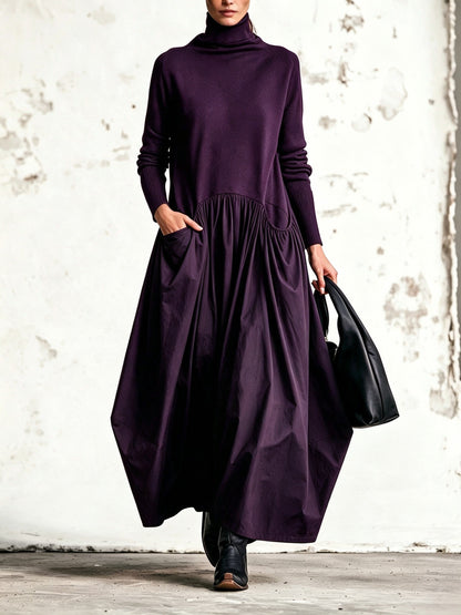Ophélie - Robe Longue à Col Montant