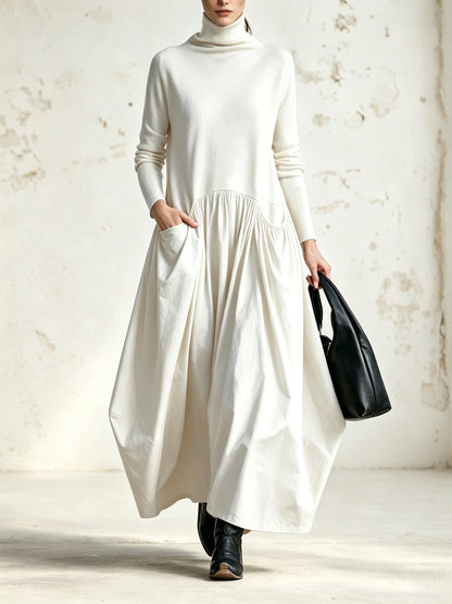 Ophélie - Robe Longue à Col Montant