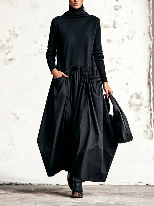 Ophélie - Robe Longue à Col Montant