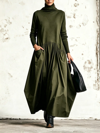 Ophélie - Robe Longue à Col Montant